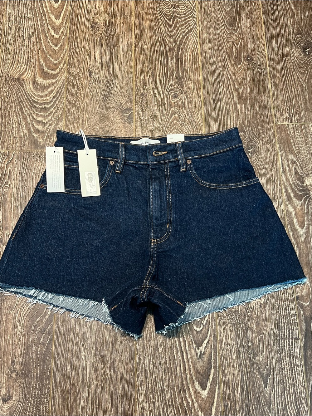 Aritzia Indigo High-Rise Curve-Fit Denim Shorts